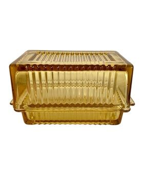 Vintage Federal Glass covered butter dish